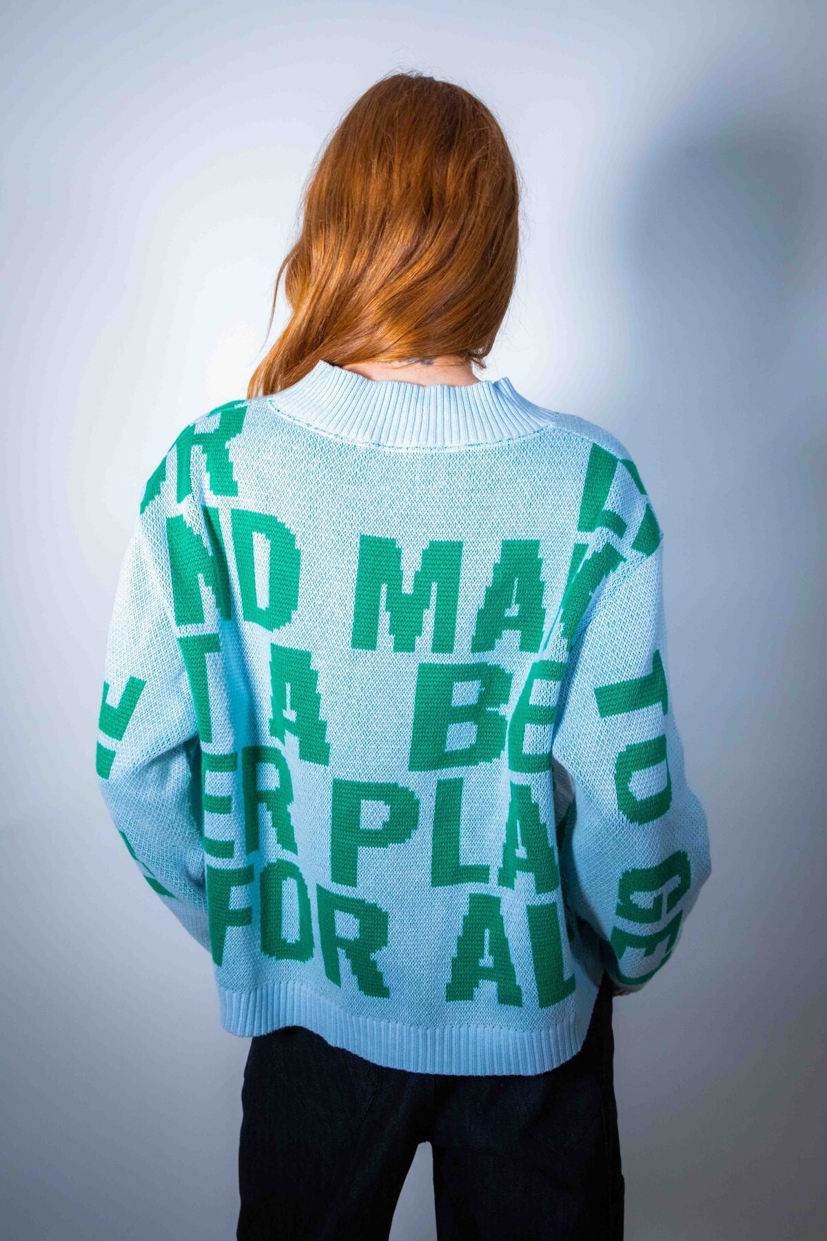 BLUE & GREEN KNOWLEDGE SWEATER